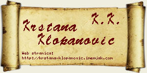 Krstana Klopanović vizit kartica